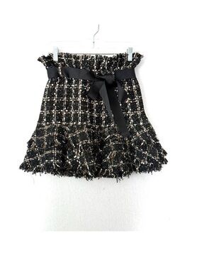 Chelsea Tweed Sequin Mini Skirt with Removable Ribbon Belt from Honey